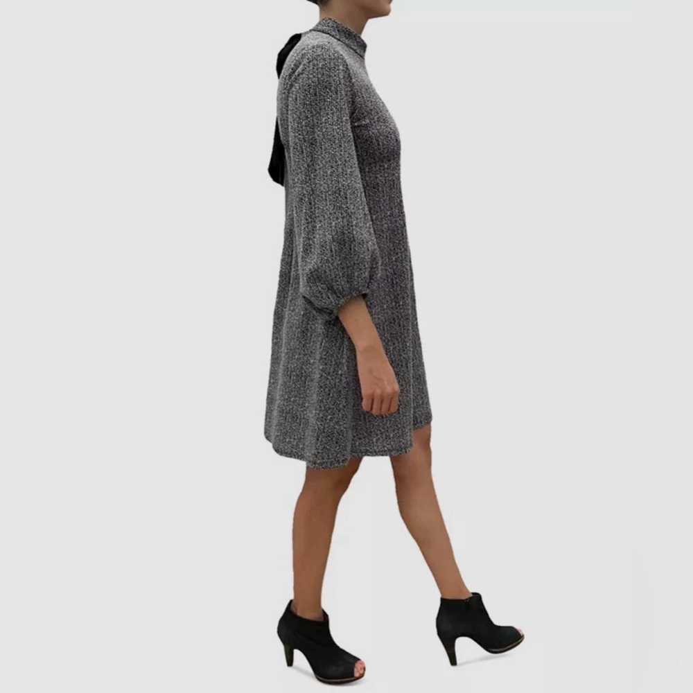 NWT Signature by Robbie Bee Black and Gray Long Bishop Sleeve Dress XL